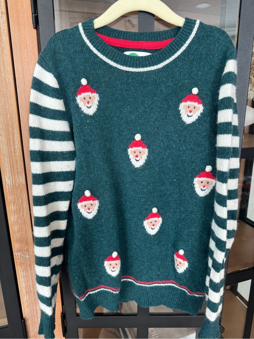 Mini Boden santa sweater striped wool boys Christmas alpaca knit ribbed crewneck
